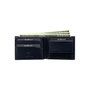 Zoozie Bags Cartera para Hombre de Piel Auténtica, Azul Oscuro, 11.5x2x8.5 cm